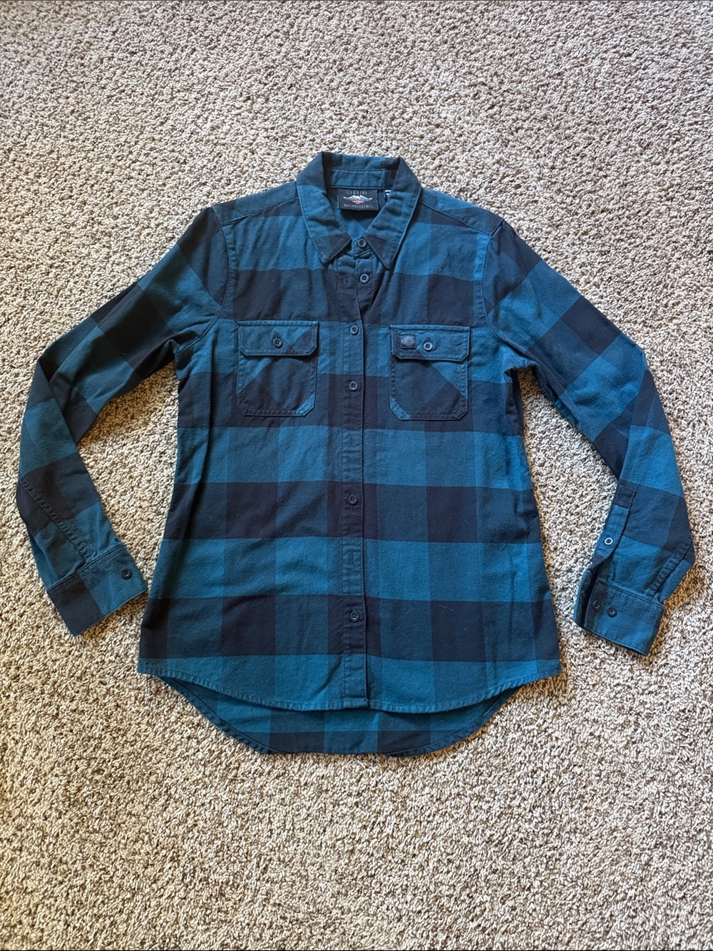 Harley Davidson Thick Blue and Black Plaid Button-Up Shirt